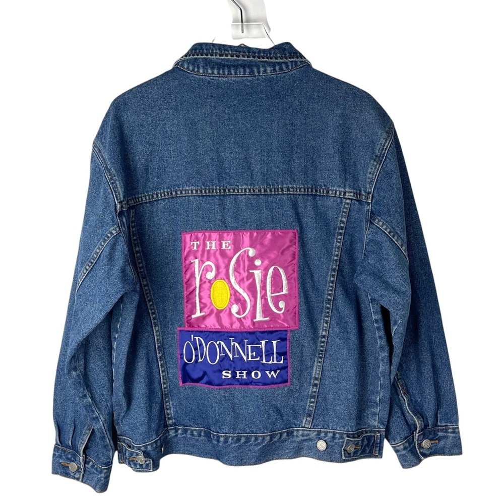 Sold🥀 The Rosie O'Donnell Show Denim Trucker Jacket XL Vintage Retro Embroidered